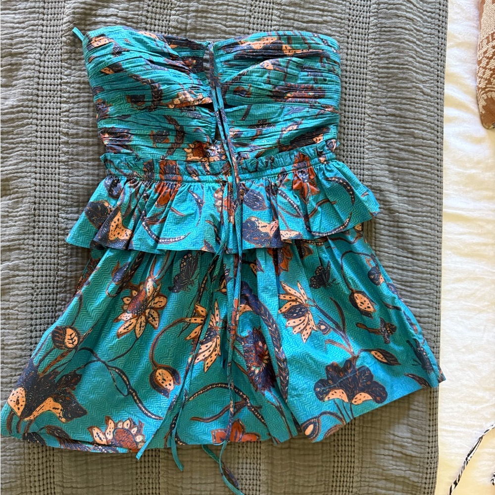Ulla Johnson Teal Floral Jumpsuit